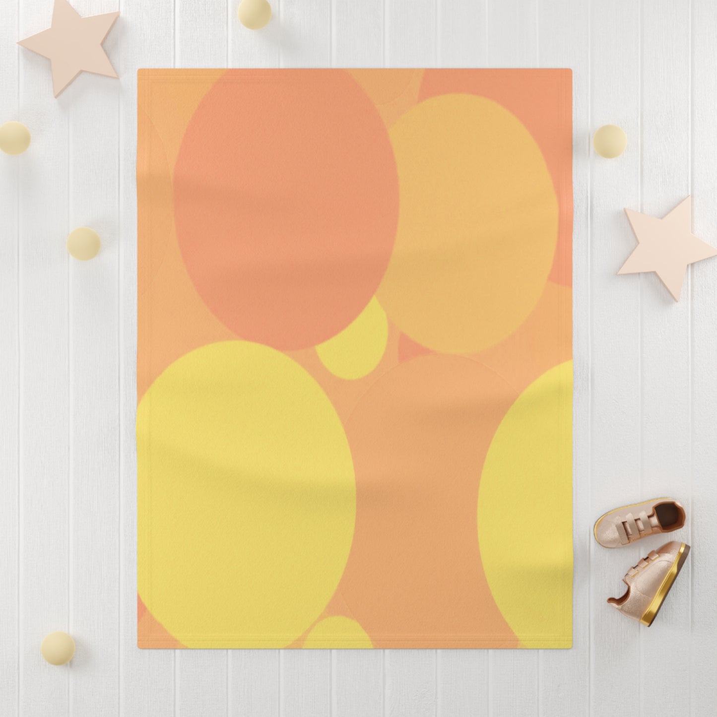 Pastel Bright Oranges Patches Soft Fleece Baby Blanket, 30" x 40"