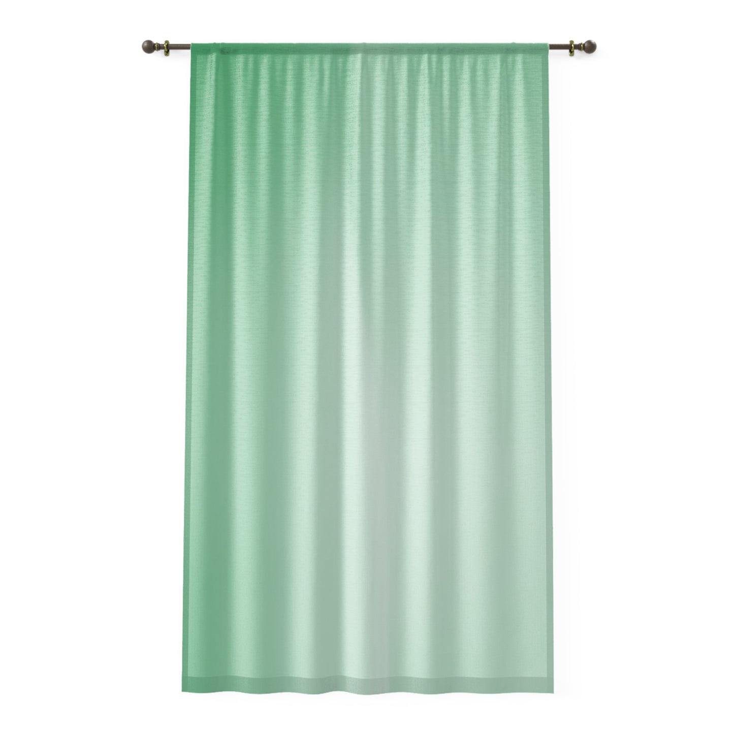 Mint Fade Sheer Window Curtain, 50" x 84", partially transparent