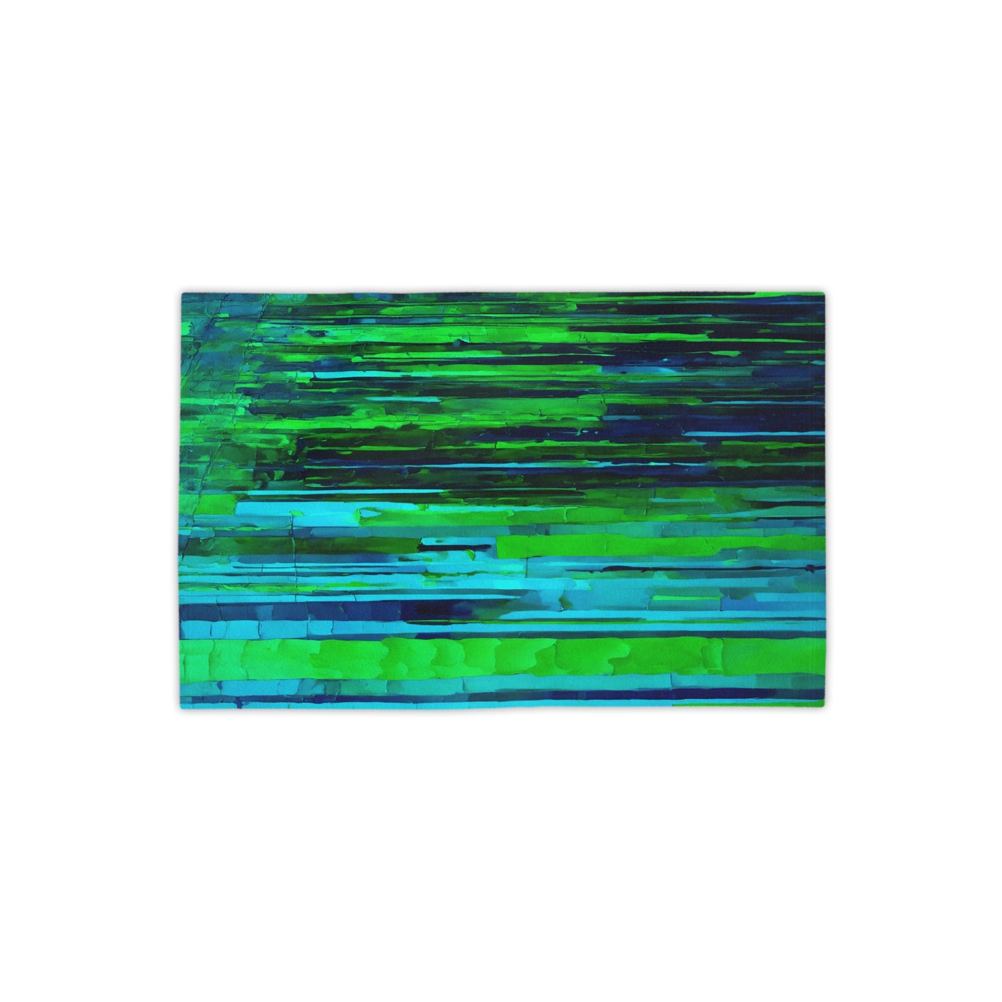 Striped Blue Green Beach Towel, 18" x 27"