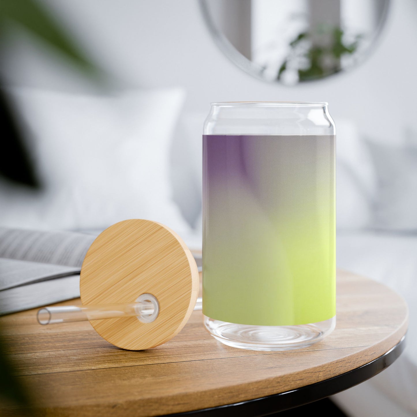 Purple Golden Fade Sipper Glass, 16oz