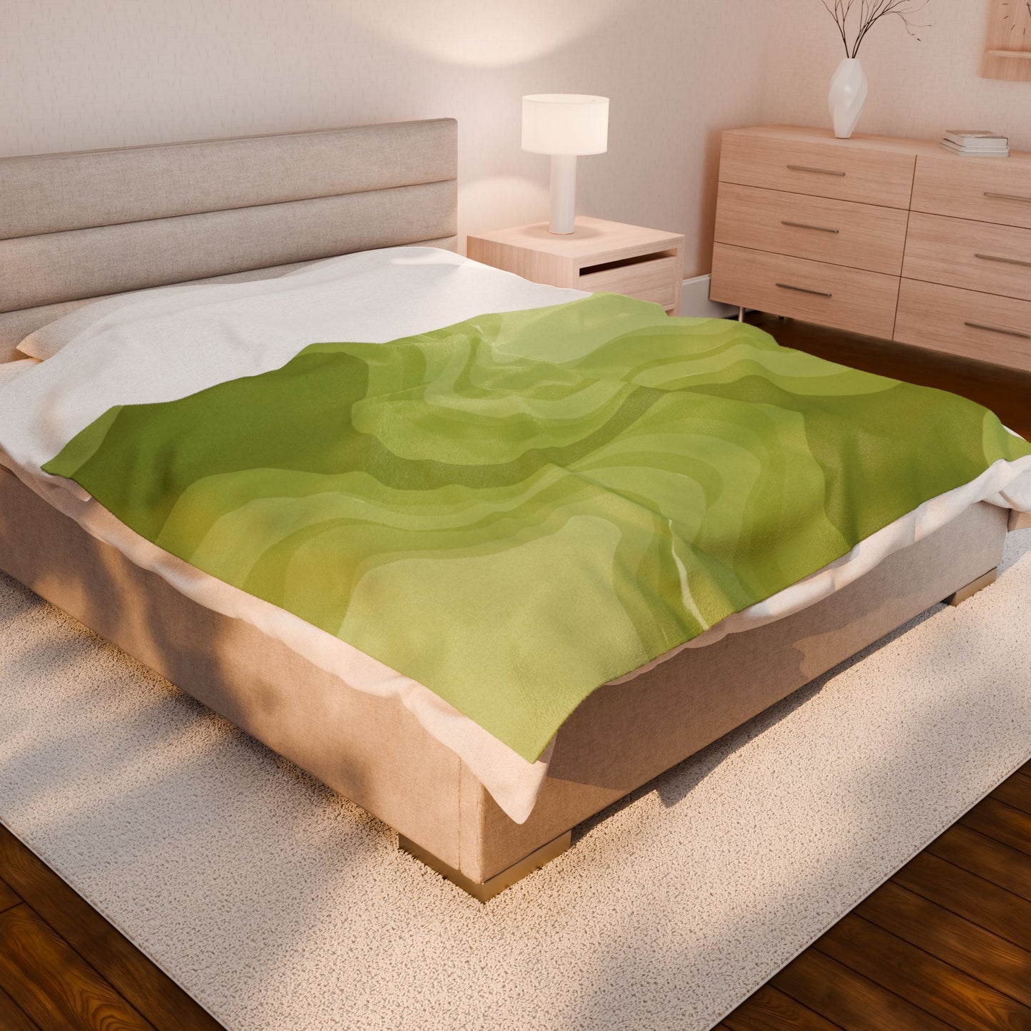 Lemon Wavey Velveteen Plush Blanket, 60" x 80"