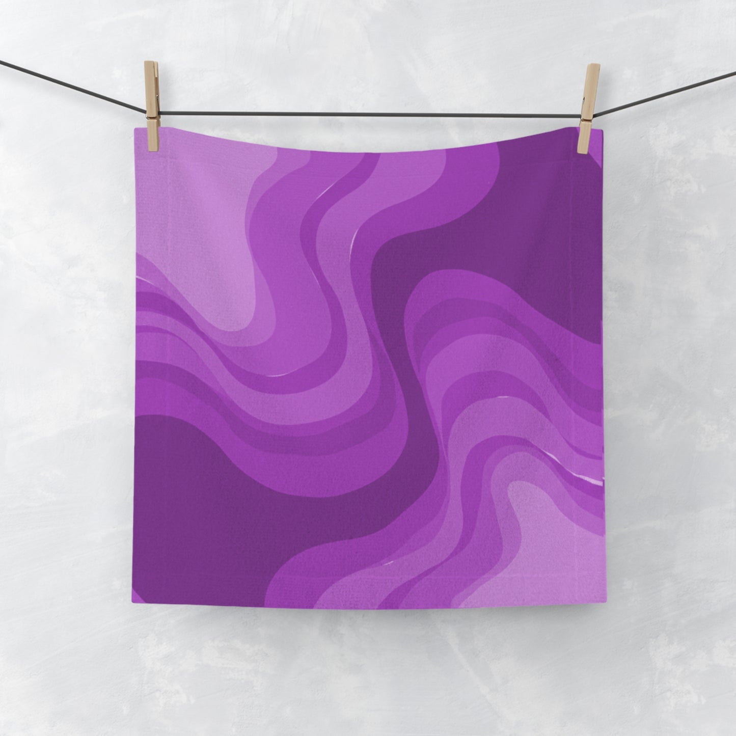 Wavey Purple Wavey 13" x 13" Face Towel