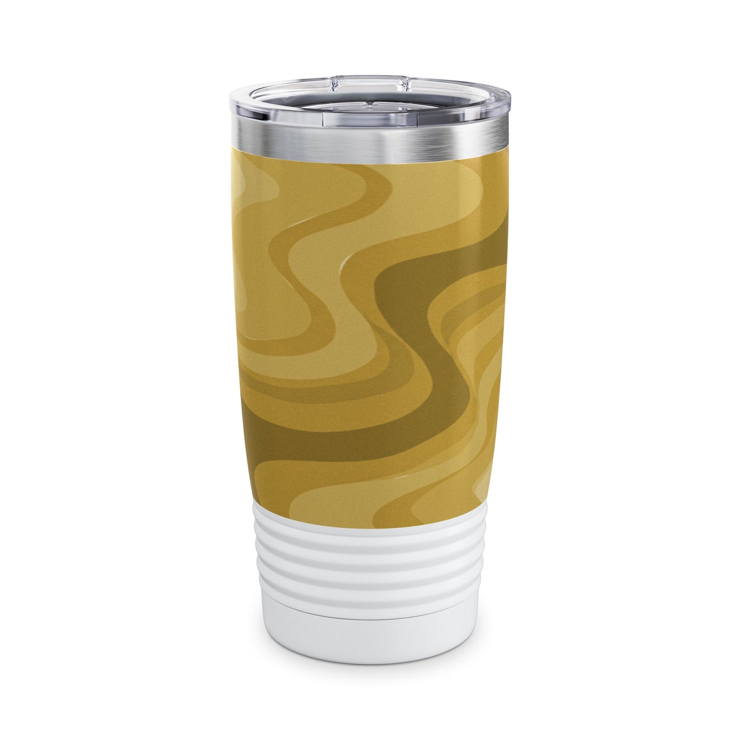 Brown Wavey Ringneck Tumbler, 20oz in white, steel and black