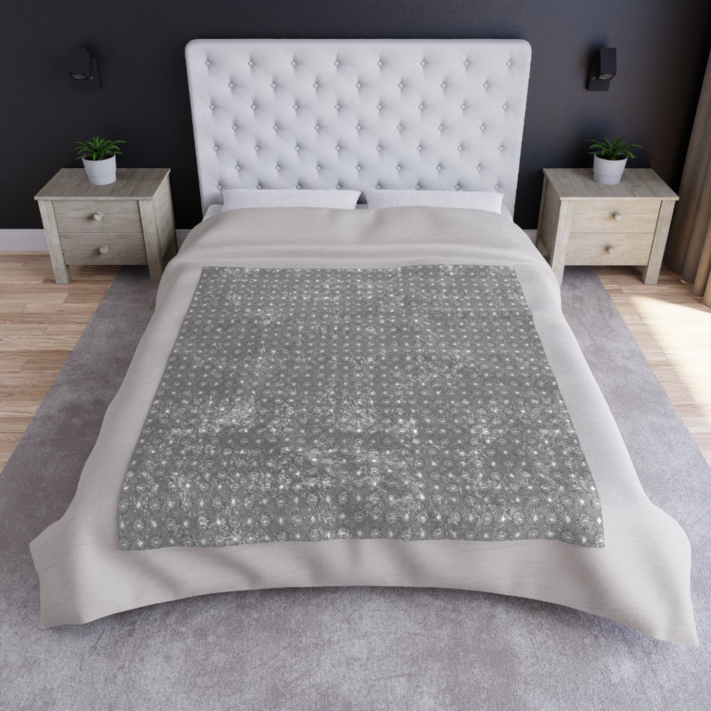 Desaturated Star-crossed Bodies Crushed Velvet Blanket, 50" x 60"