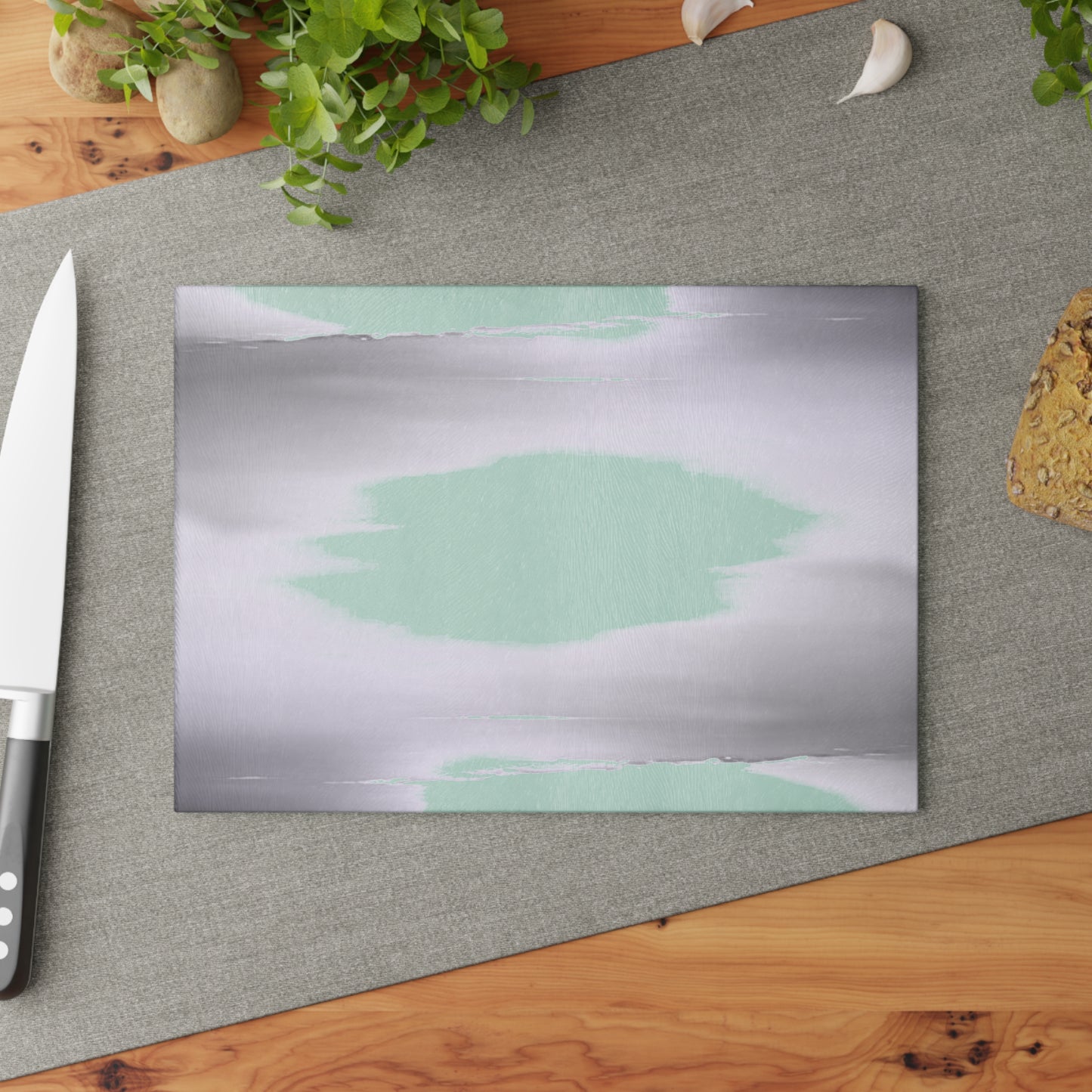 Sephia Sea Dark Fog 8" x 11" Glass Cutting Board