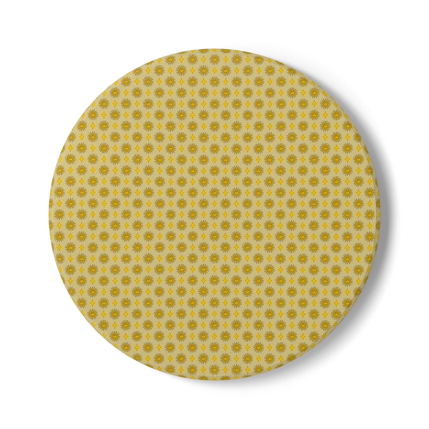 Lemongrass Star-crossed Bodies Round Ceramic Coaster, 4" x 4"