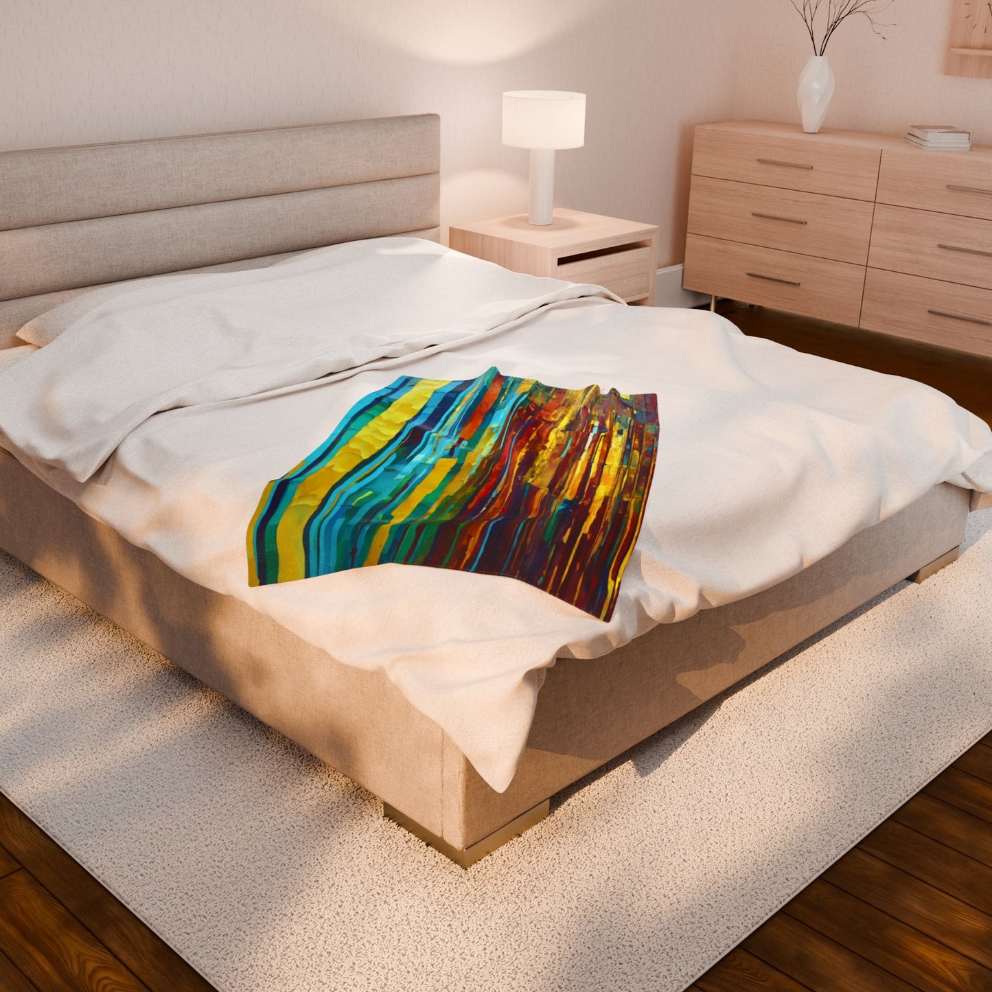 Striped Alpha Velveteen Plush Blanket, 30" x 40"
