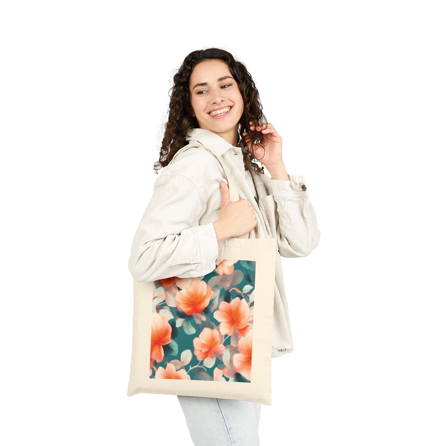 Orange Blossom Floral Bunch Cotton Canvas Tote Bag