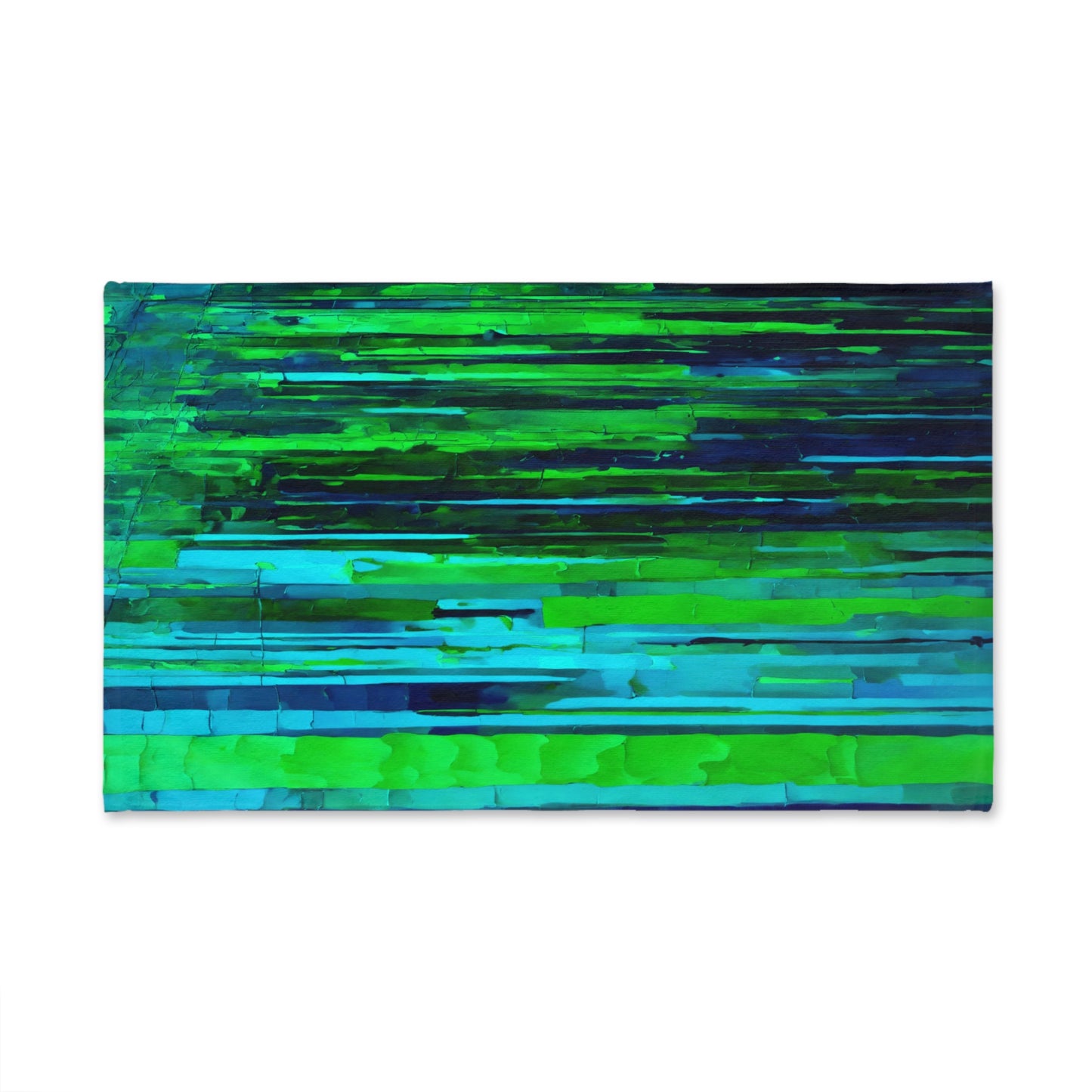 Striped Blue Green Hand Towel, 16" x 28"