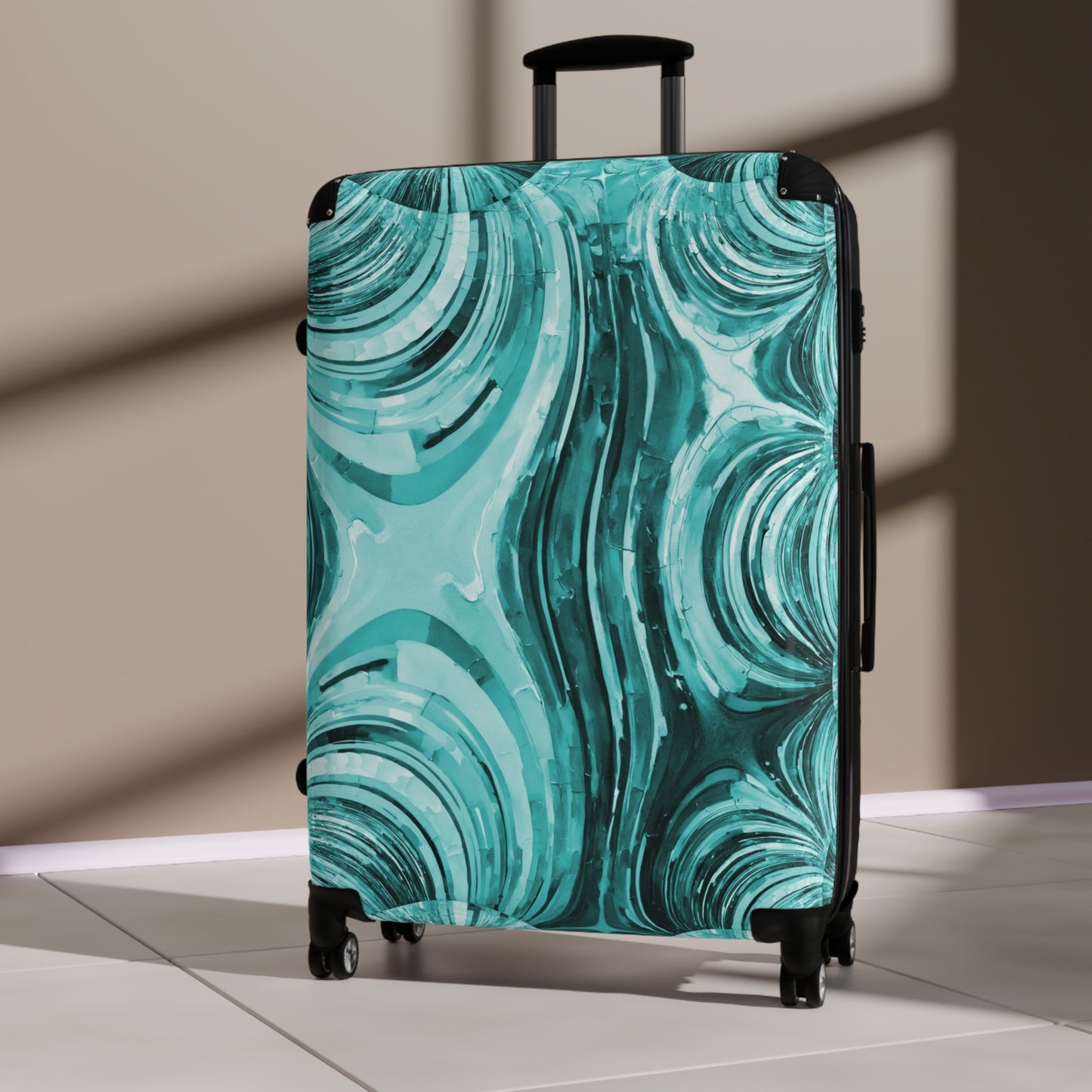 Uzi Spiral Tif Large Suitcase with built in lock, 4 double-wheels, telescopic handle, and ABS back hard-shell
