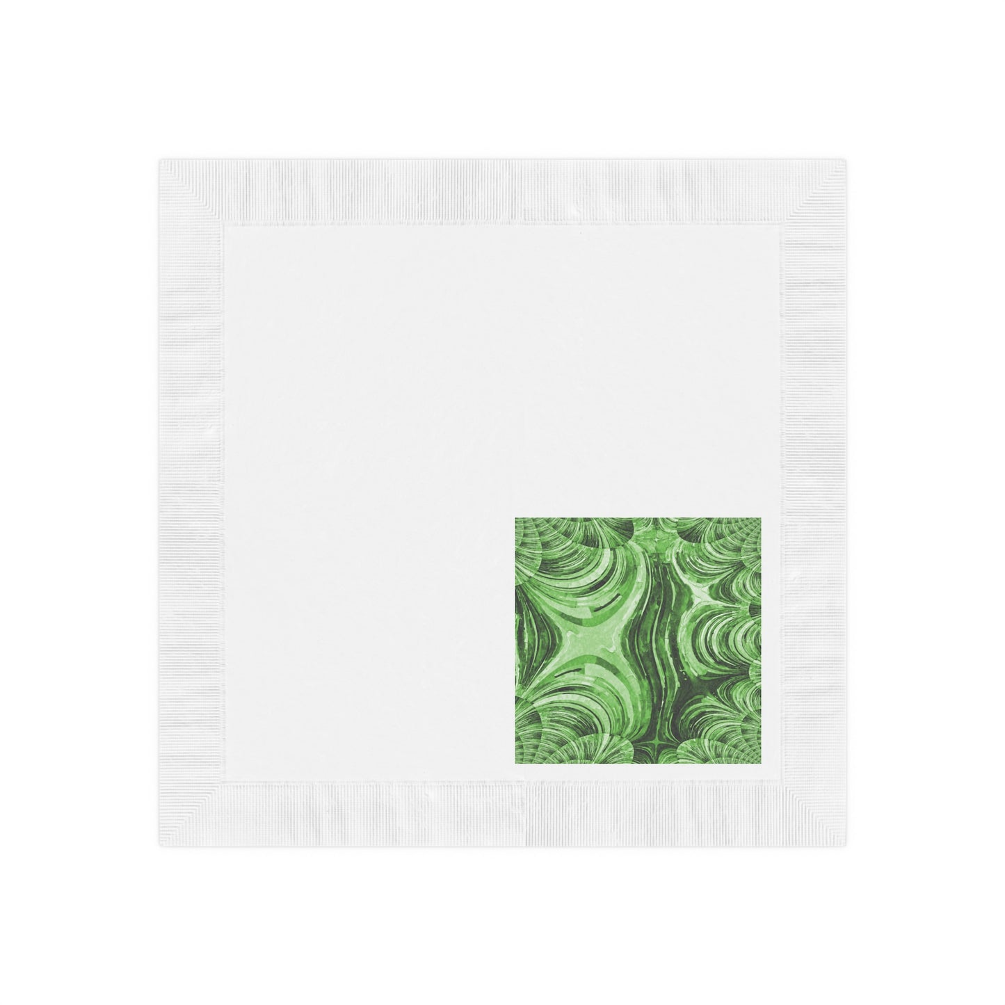 Uzi Spiral Mint Pastel White Coined Napkins, 6.5" x 6.5"