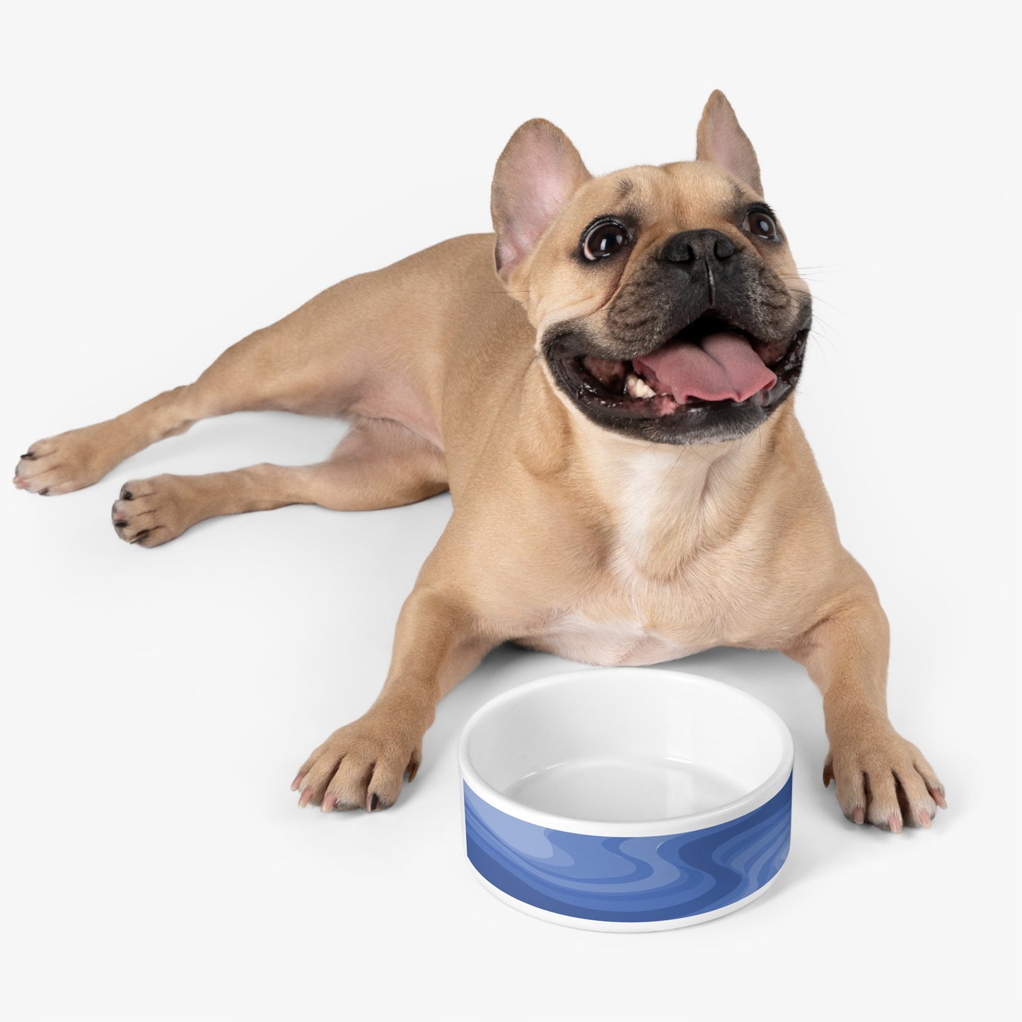 Deep Blue Wavey 16 oz Pet Bowl