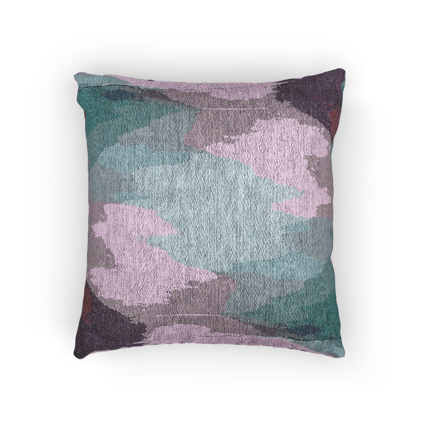 Dark Blue Green Sea Purple Fog Woven Pillow, 17" x 18"