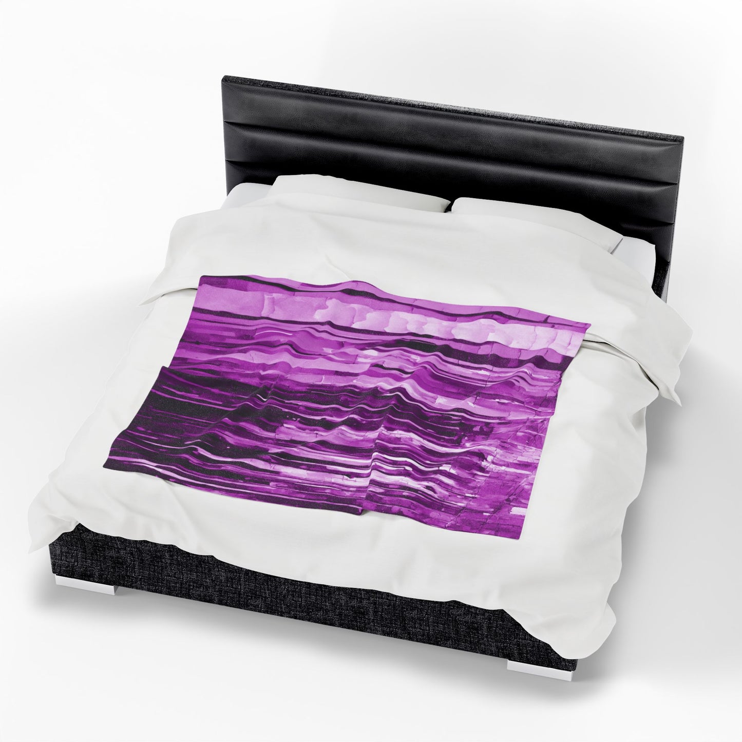 Striped Powder Lavender Velveteen Plush Blanket, 50" x 60"