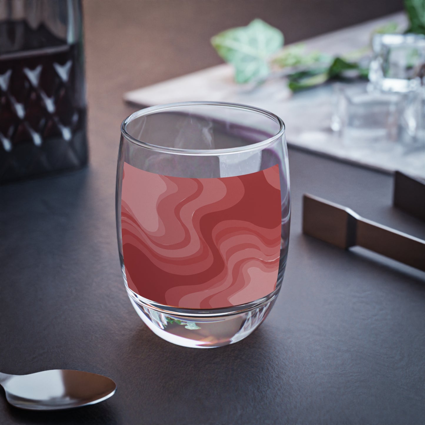 Power Red Wavey Whiskey Glass, 6 oz