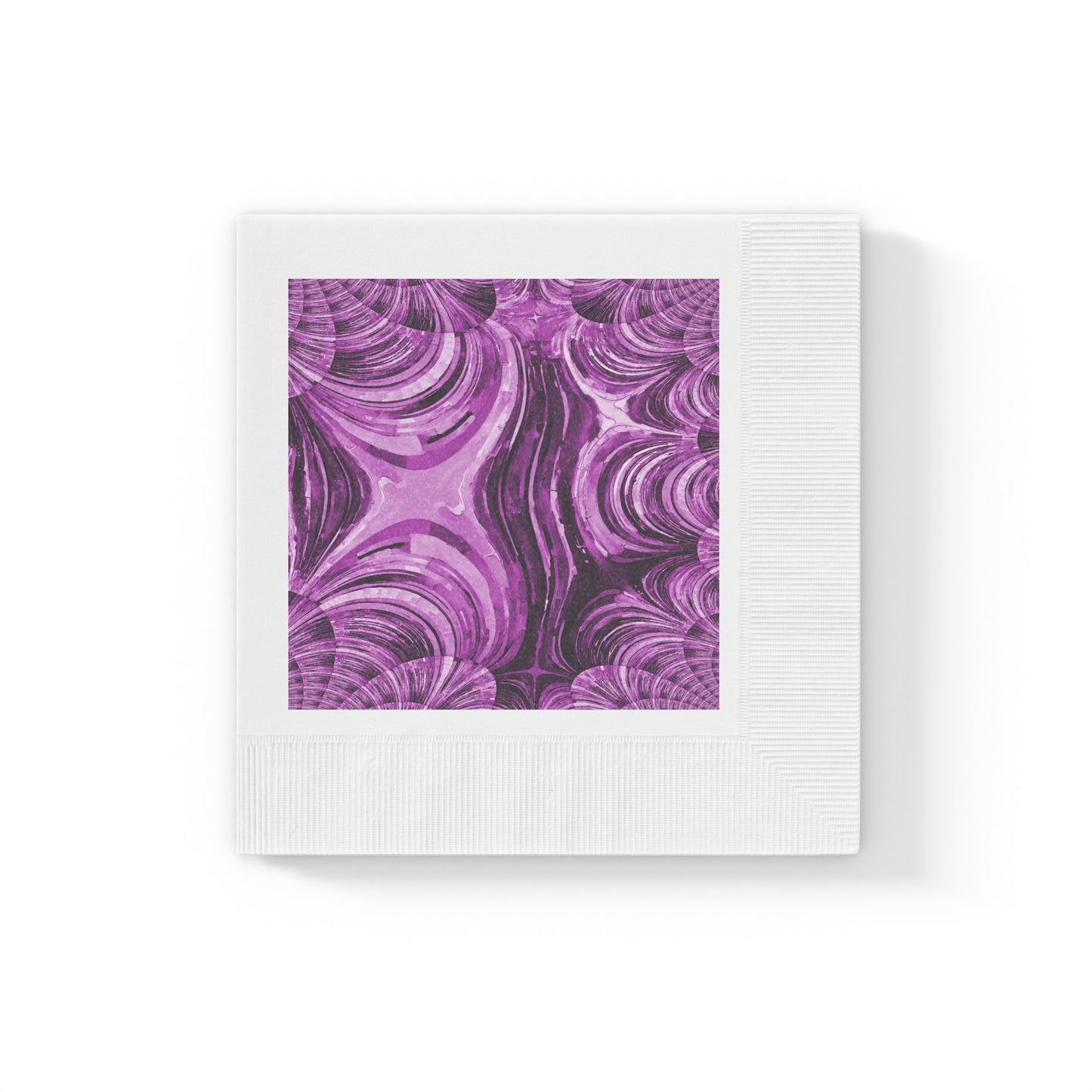 Uzi Spiral Powder Lavender White Coined Napkins, 6.5" x 6.5"