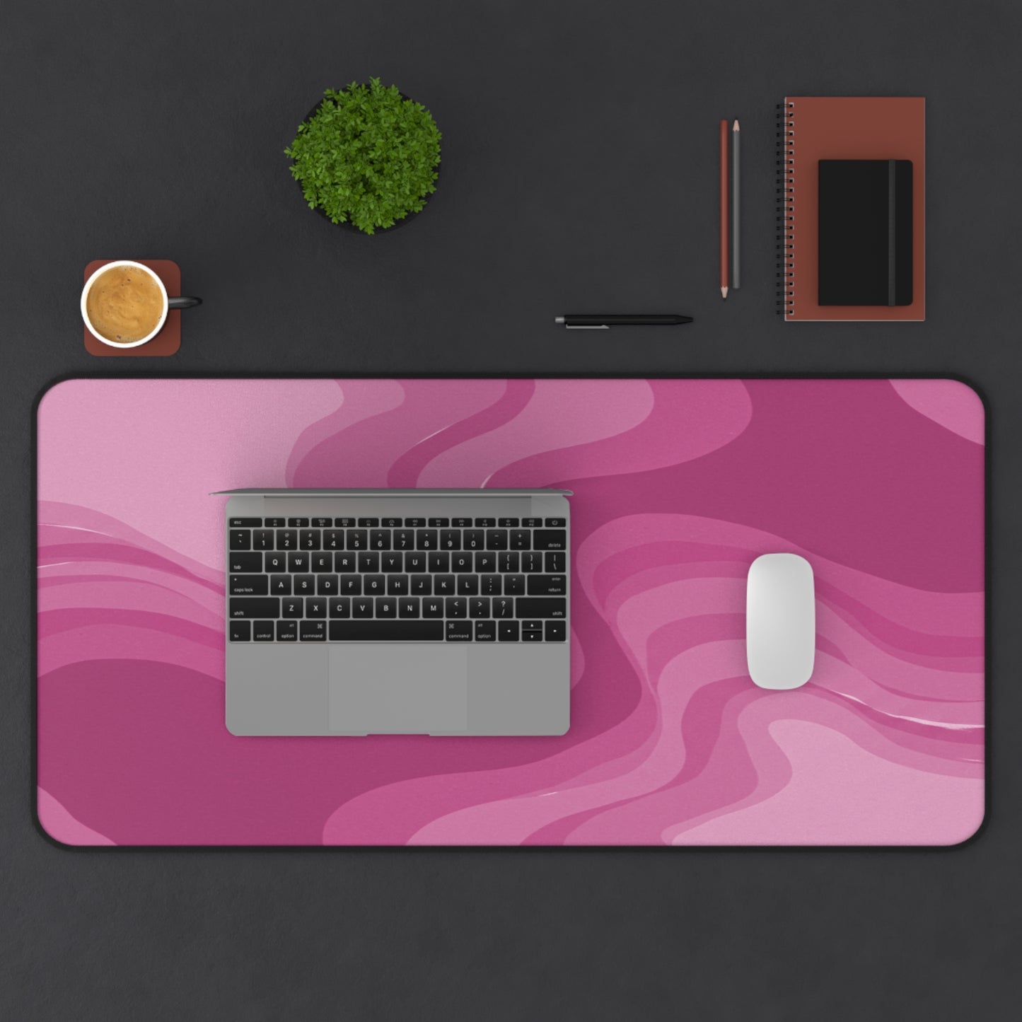 Pinky Mauve Wavey 16" x 32" Desk Mat