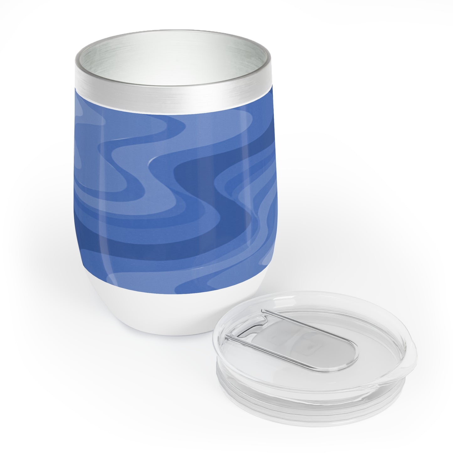 Deep Blue Wavey 12 oz Chill Wine Tumbler