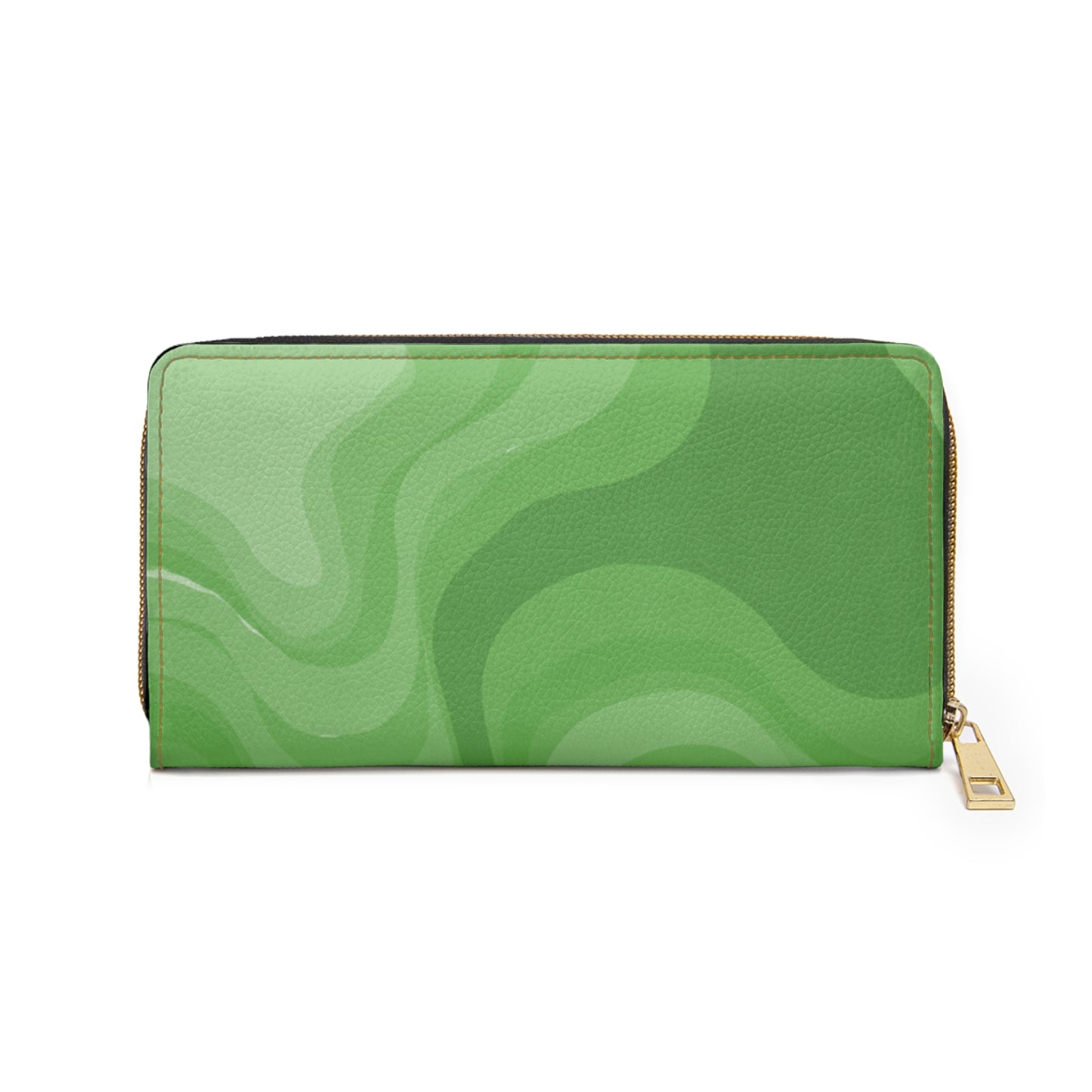 Greenie Meanie Wavey Elegant Abstract Zipper Wallet - Stylish & Functional Accessory for Everyday Use