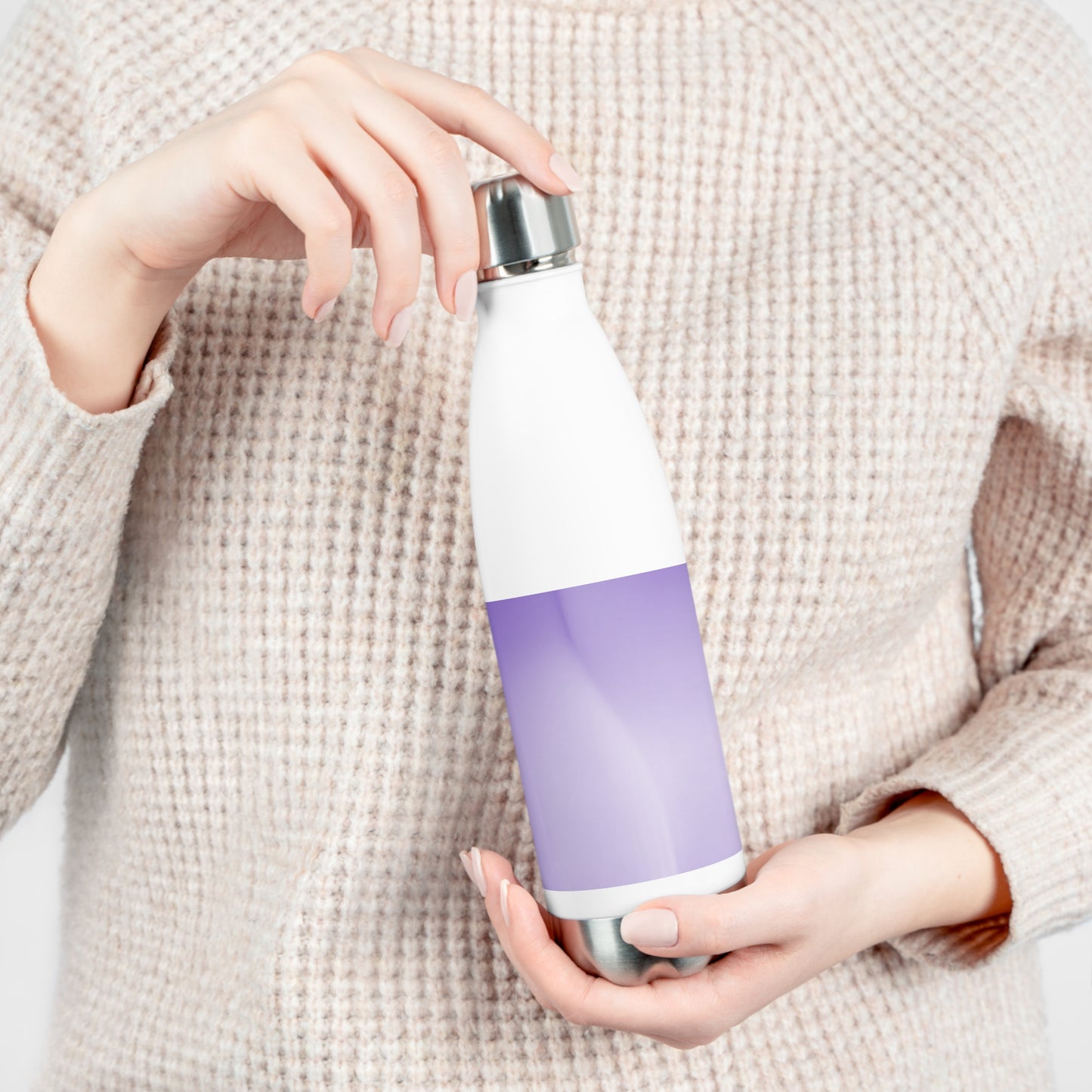 Power Purple Fade 20oz Insulated White Water Bottle