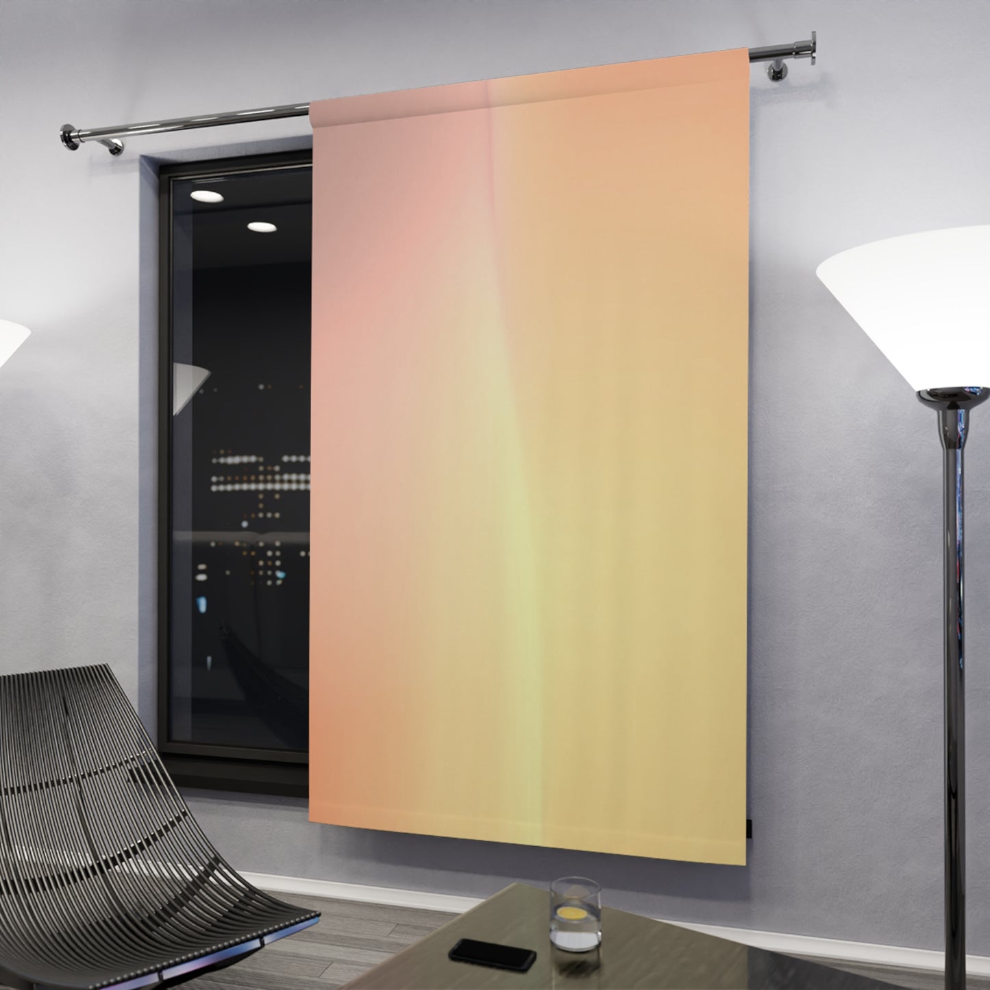 Hot Peach Fade Window Curtain, 50" x 84", blackout