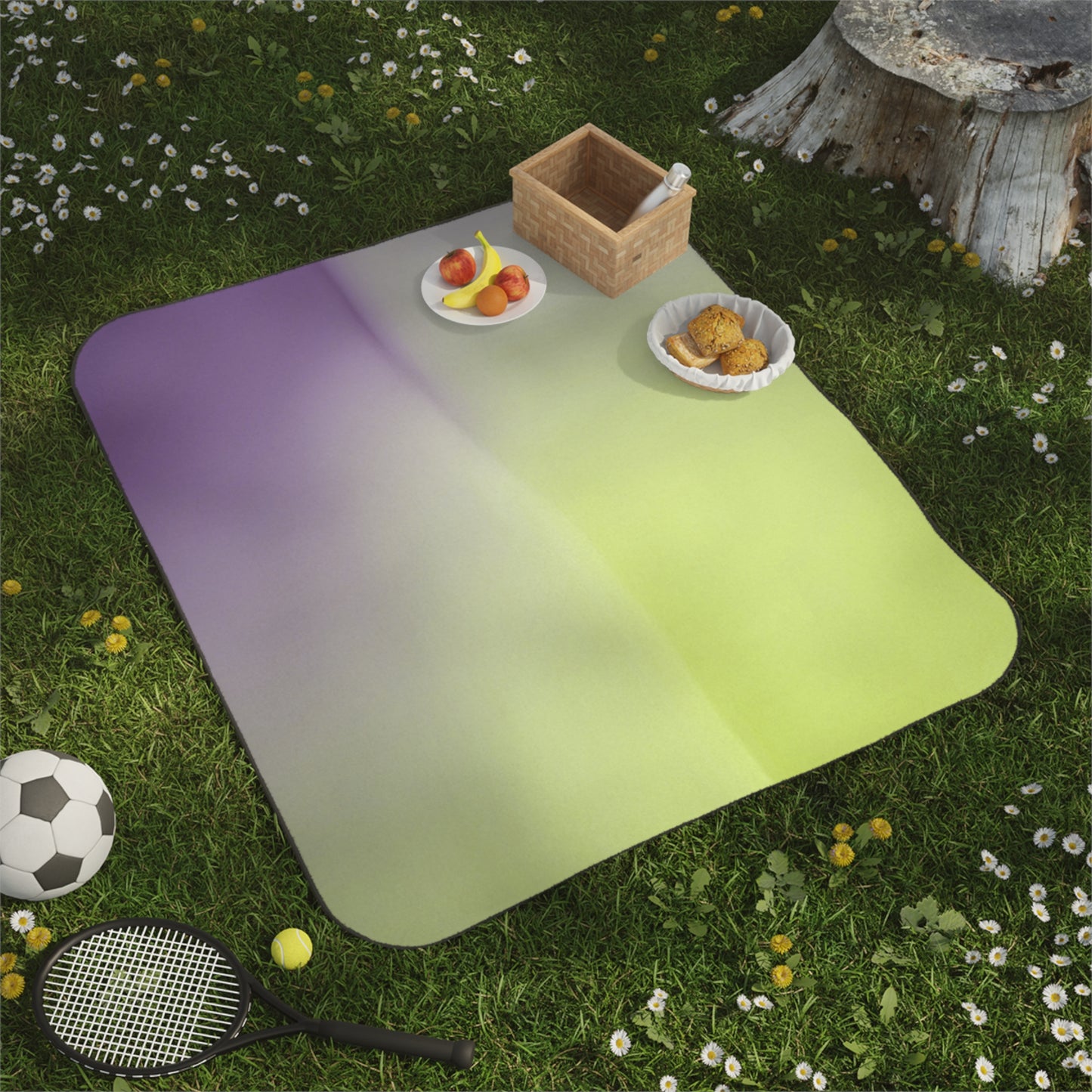 Purple Golden Fade 61" × 51" Picnic Blanket