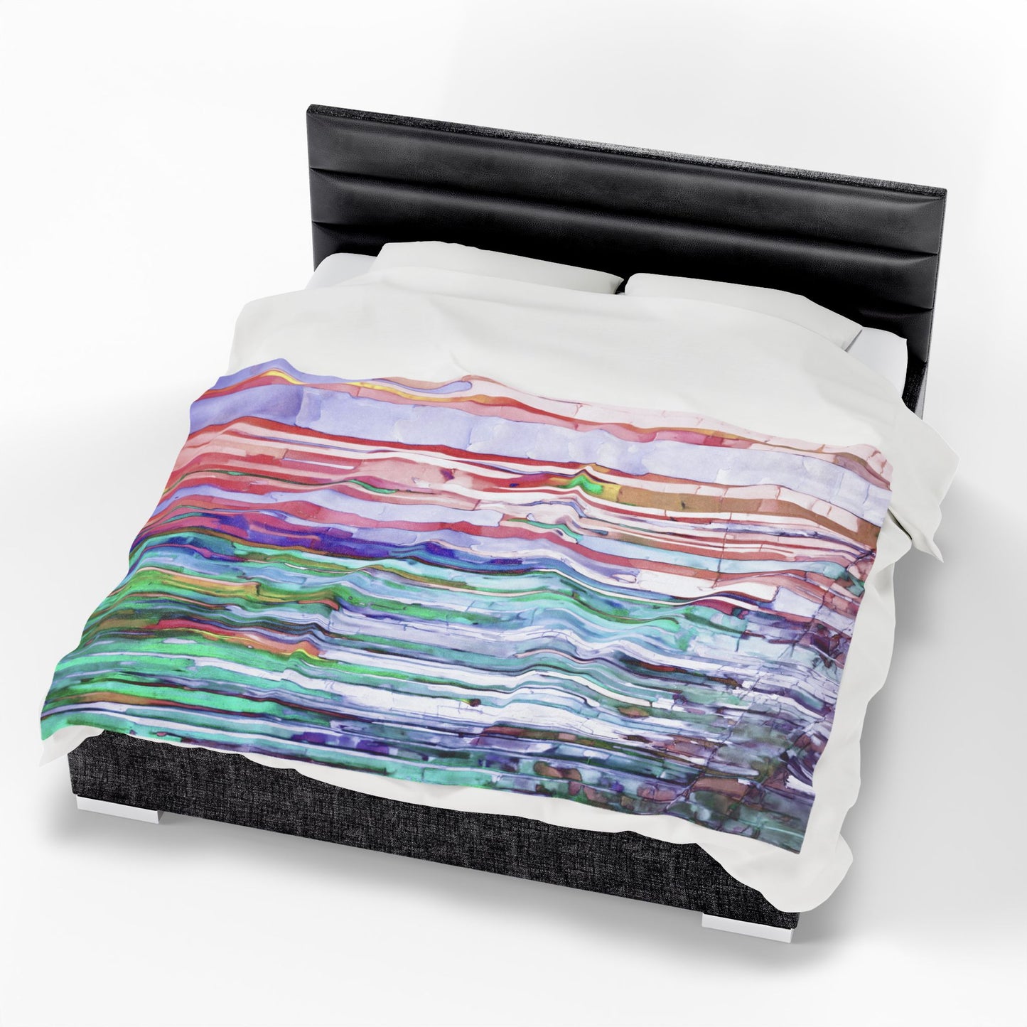 Striped Pastels Velveteen Plush Blanket, 60" x 80"