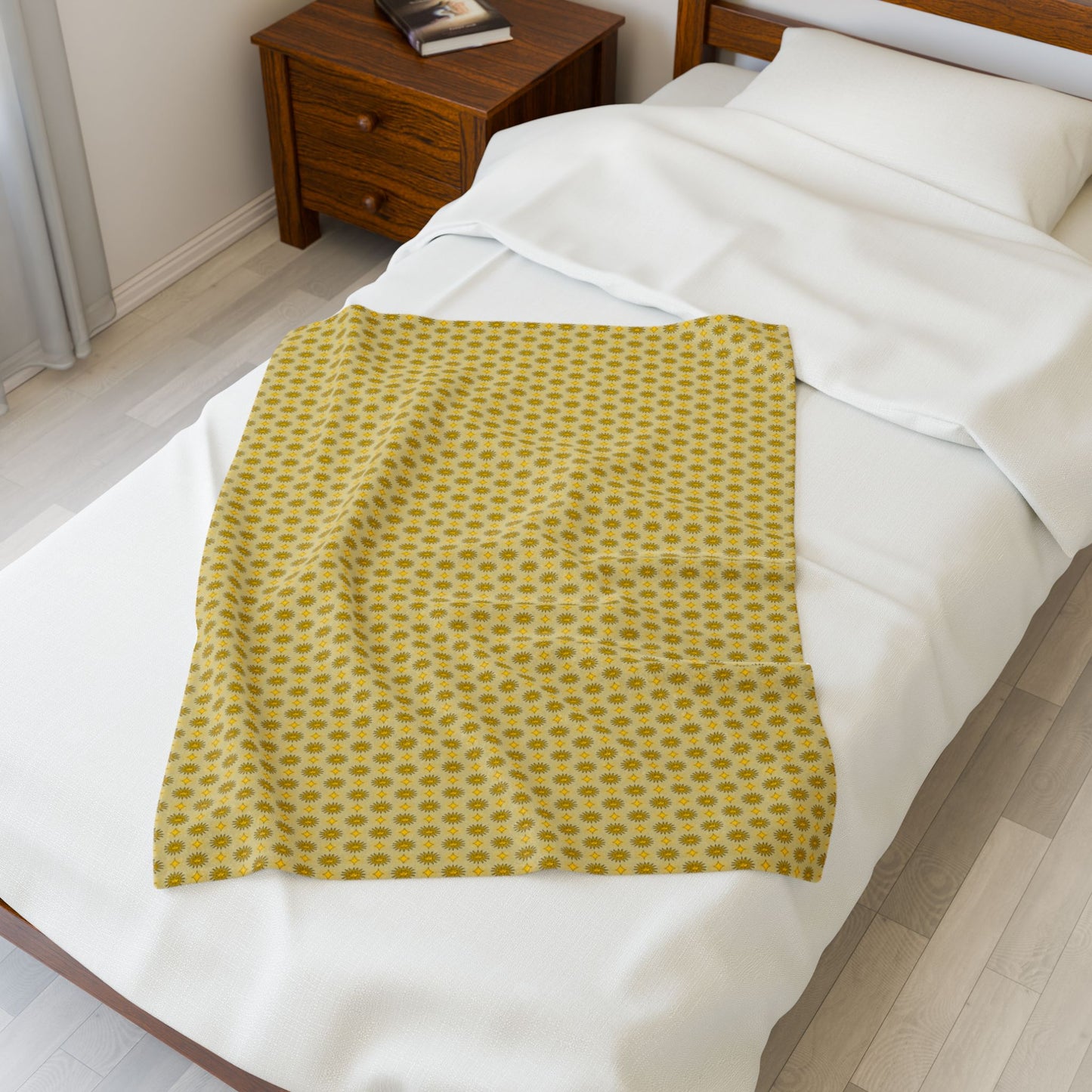 Lemongrass Star-crossed Bodies Velveteen Plush Blanket, 30" x 40"