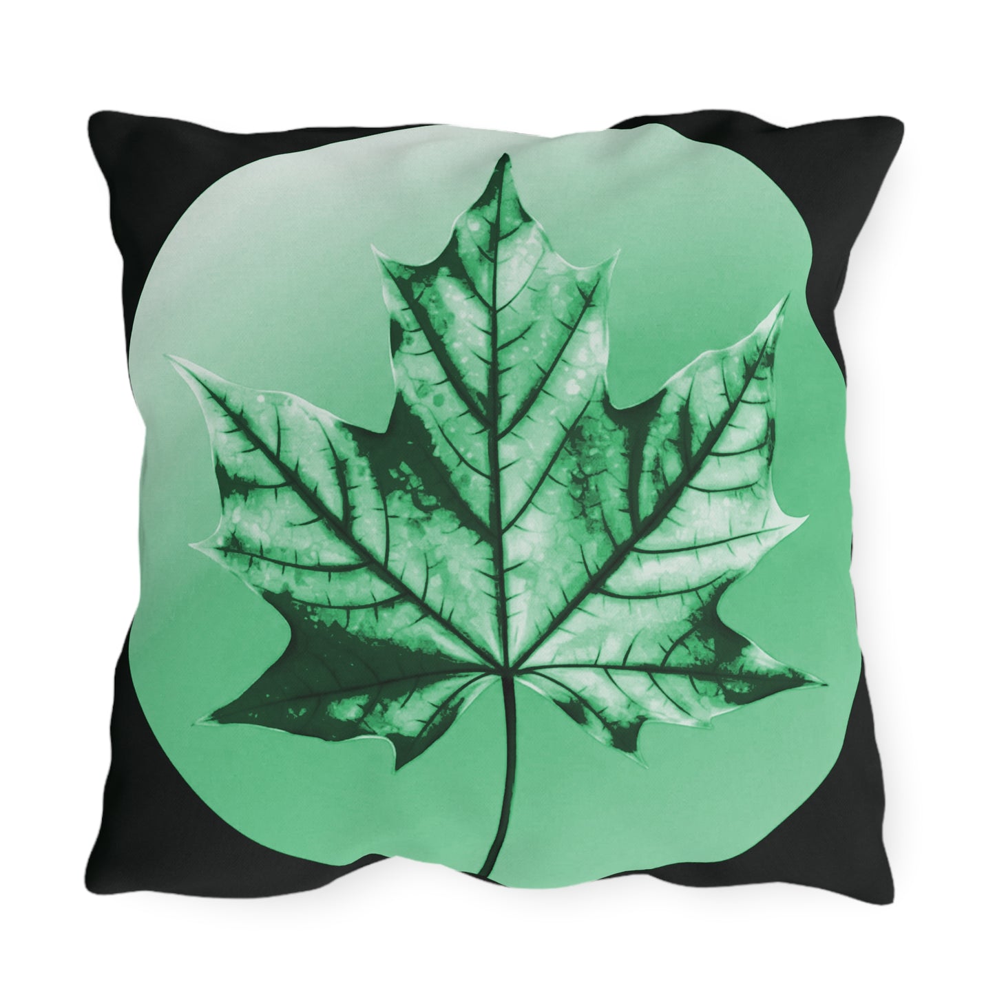 Tif Green Maple Leaf 20" x 20" Outdoor Pillow