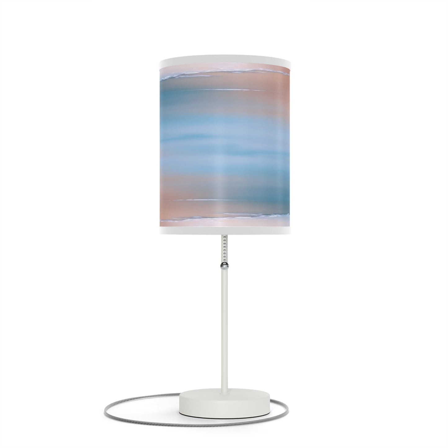 Blue Sea Peach Fog Table Lamp on a White or Silver Stand, US|CA plug