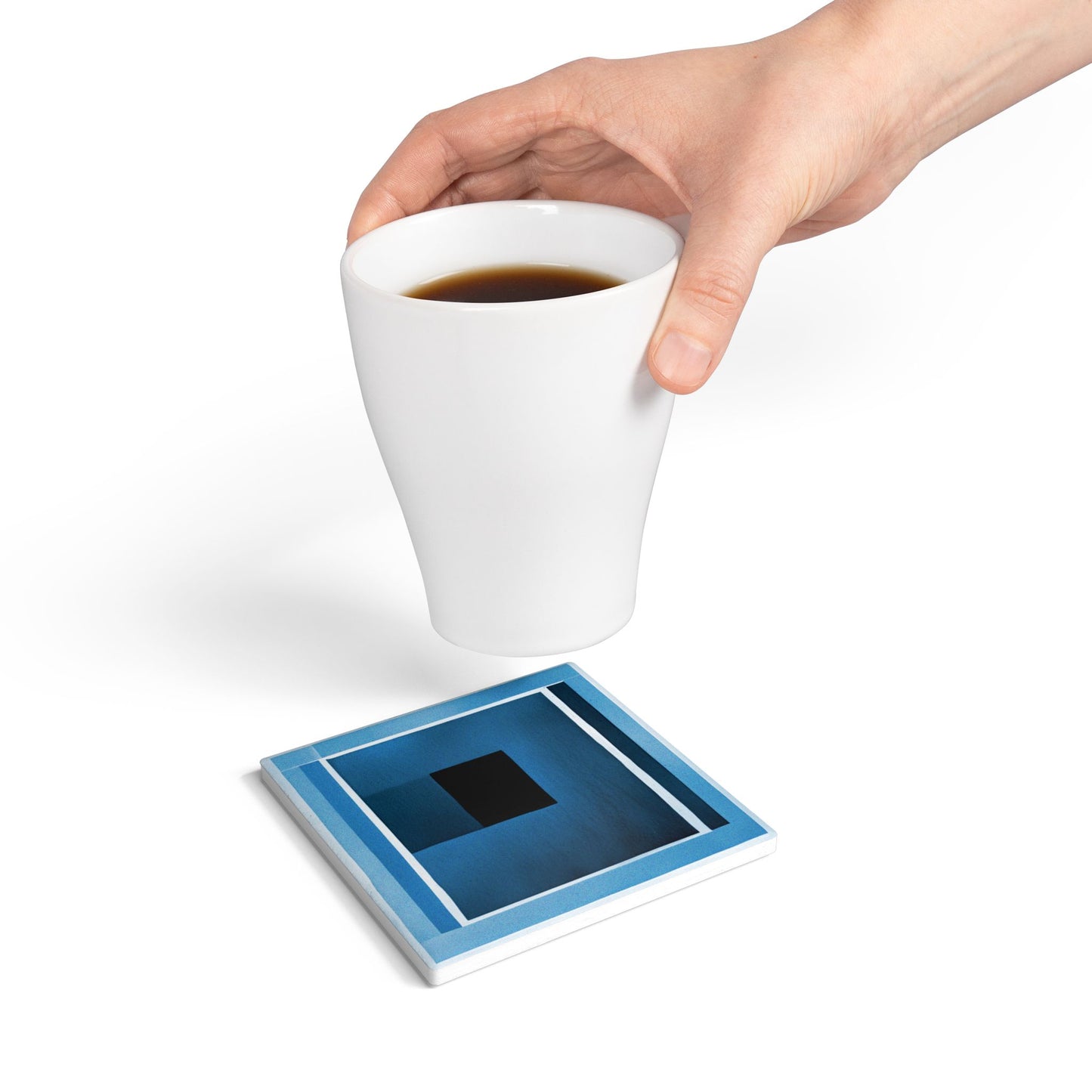 Blue Shadow 4" x 4" Square Ceramic Coaster