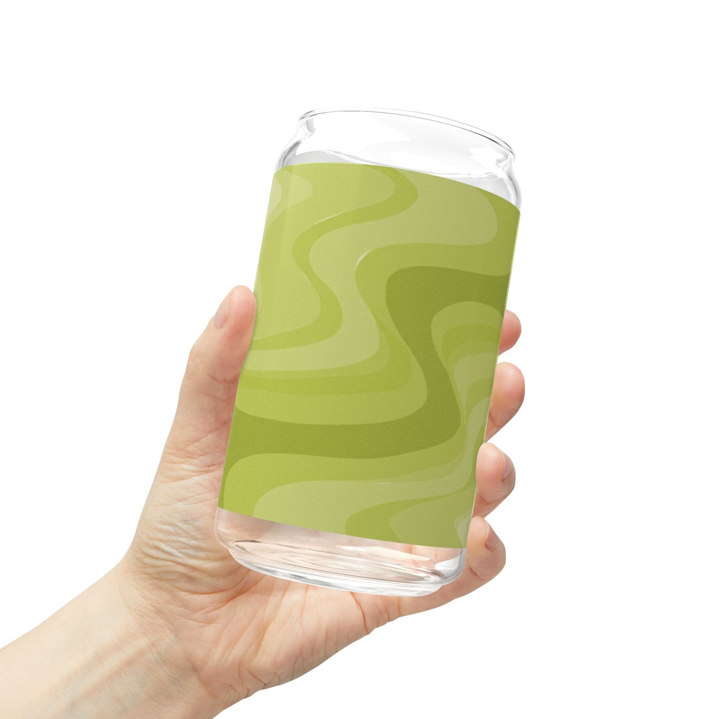 Lemon Wavey Sipper Glass, 16oz