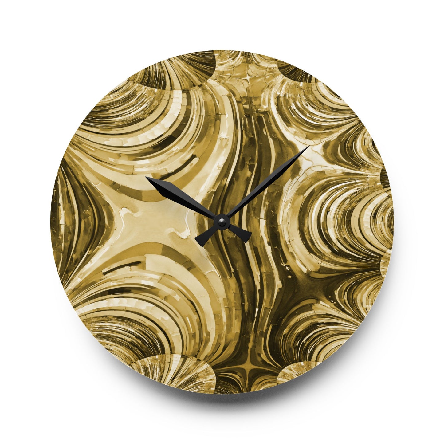 Uzi Spiral Light Brown Acrylic Wall Clock, Round or Square, 10.75" x 10.75"