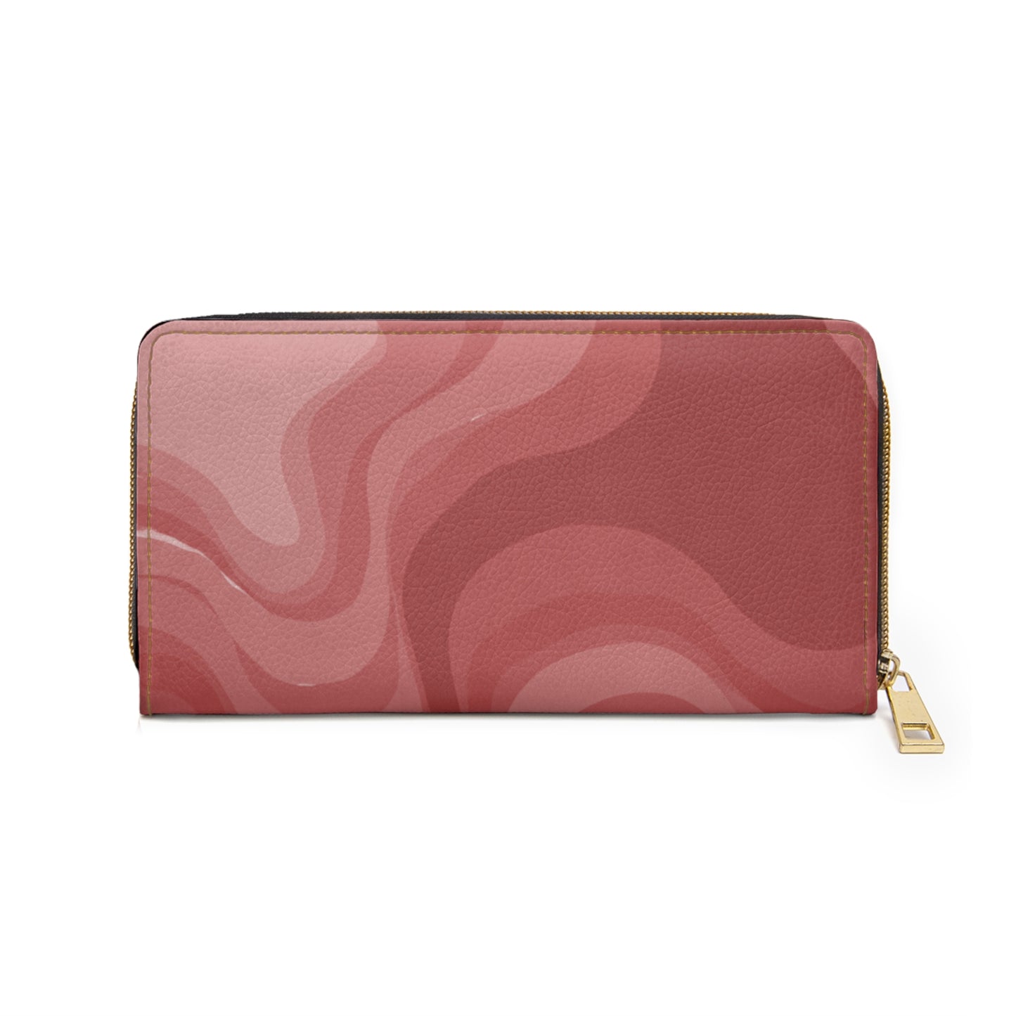 Power Red Wavey Elegant Abstract Zipper Wallet - Stylish & Functional Accessory for Everyday Use