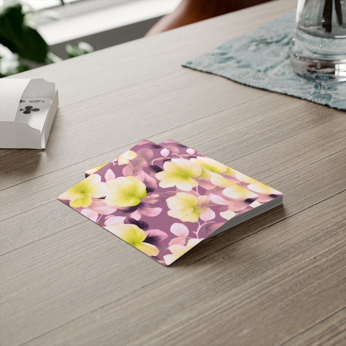 Lemon Blossom Floral Bunch Poker Cards