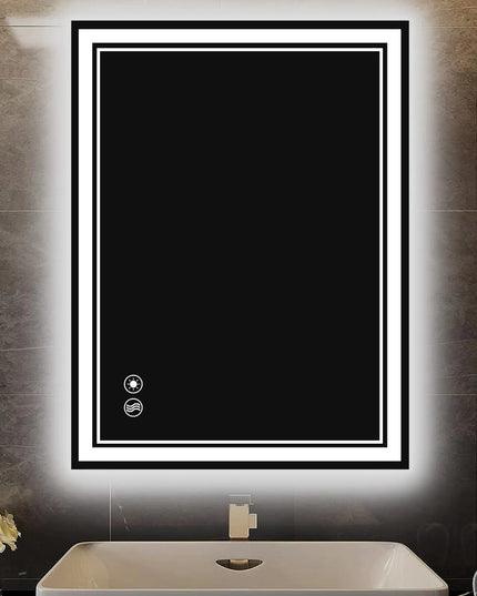 LED Bathroom Mirror – Fogless, Dimmable Vanity Mirror with Lights, 3-Color Front & Backlit, Wall Mounted Horizontal/Vertical, 24" x 32" inches