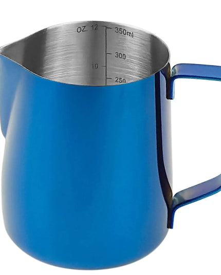 12 oz Stainless Steel Milk Frothing Pitcher with Latte Art Pen – Blue