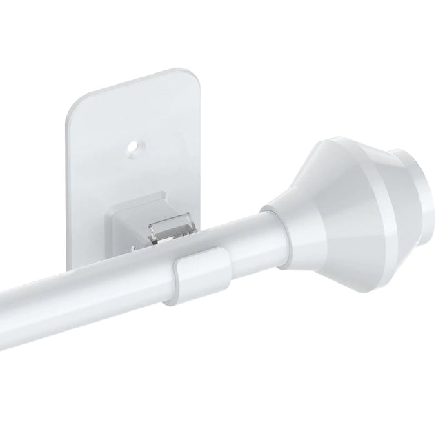 No-Drill Adjustable Curtain Rod – 32" to 45", 5/8" Diameter – White Tension Rod with Adhesive Brackets – Renter-Friendly for Bedroom, Kitchen, or Apartment Windows