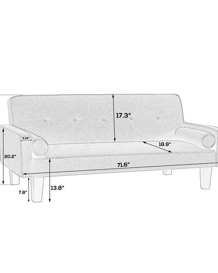 Fabric Sofa, Medieval Love Seat Sofa Furniture, With Pillows, Living Room Button Tufted Sofa, Pull Point Design