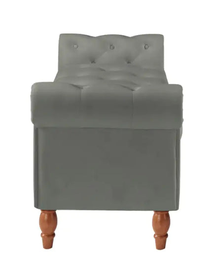 Velvet Multifunctional Storage Rectangular Sofa Stool - Grey