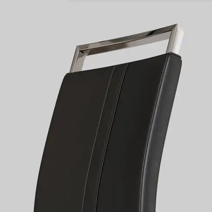 Set of 2 Modern Faux Leather Dining Chairs – High Back Upholstered Side Chairs with C-Shaped Metal Legs for Dining Room, Kitchen, or Office