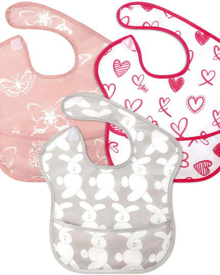 Accmor 3-Pack Waterproof Baby Bibs – Adjustable Feeding Bibs for Babies & Toddlers (3–24 Months), Ideal for Baby-Led Weaning