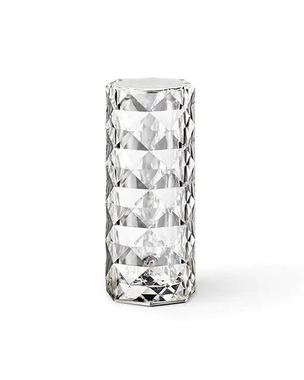 Nordic USB Crystal Table Lamp with Touch Dimming – Rose Diamond Night Light & Atmosphere Projector