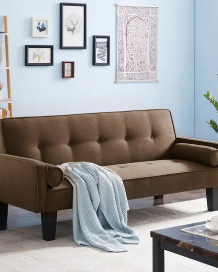 Fabric Sofa, Modern Love Seat Sofa Furniture, With Pillows, Living Room Button Tufted Sofa, Pull Point Design