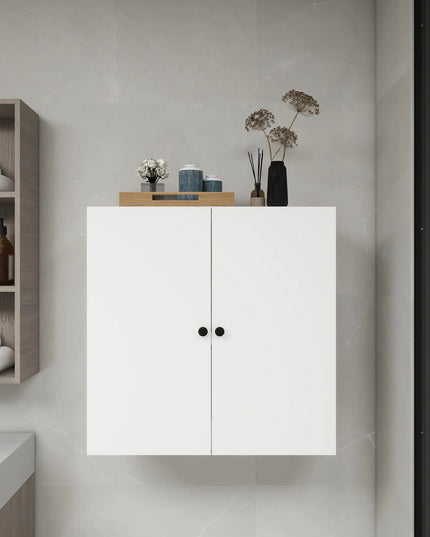 Modern Wooden Closet System with 2 Doors – Wall-Mounted Organizer with Shelves for Walk-In Closet or Bedroom Storage, 31.49"W × 16.04"D × 31.49"H