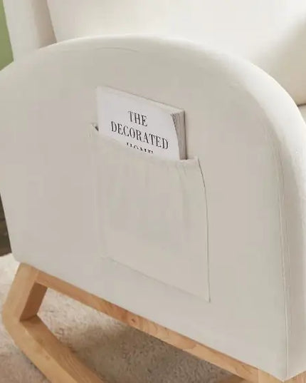 Beige Velvet Rocking Chair