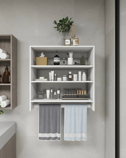 Modern Wall-Mounted Closet Organizer System – 31.49"W × 16.04"D × 31.49"H, Wooden Walk-In Closet Rack with Shelving for Bedroom Storage