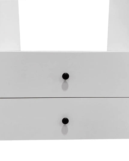 Modular Wooden Closet Organizer System – 2 Drawers, 3 Wall-Mounted Shelves for Walk-In Closet or Bedroom, White, 23.62"W × 16.04"D × 31.49"H