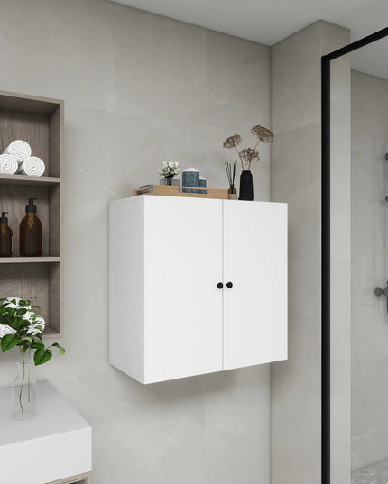 Modern Wooden Closet System with 2 Doors – Wall-Mounted Organizer with Shelves for Walk-In Closet or Bedroom Storage, 31.49"W × 16.04"D × 31.49"H