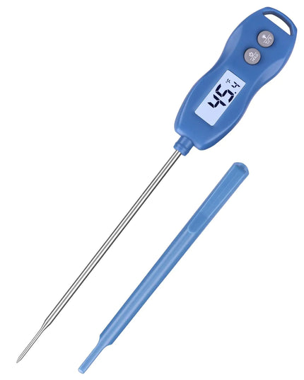 Digital Meat Thermometer with Backlight – Waterproof Instant-Read for Cooking & Grilling BBQ, Beef, Turkey, Liquids (Blue)